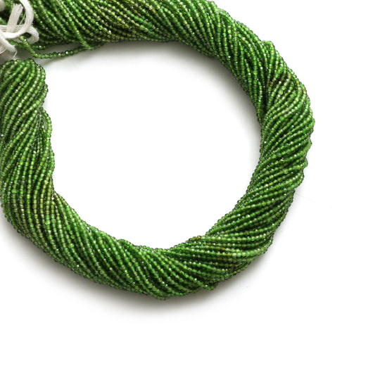 Chrome Diopside Micro Faceted Rondelle Beads, 2 mm, Chrome Diopside Jewelry Making Beads, 13 Inch Full Strand, Price Per Strand