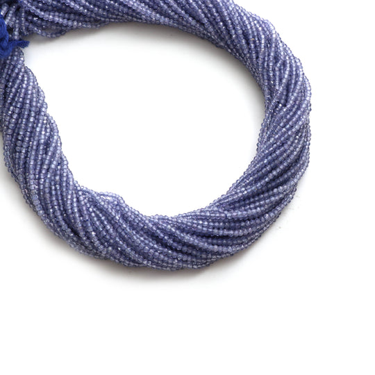 Natural Tanzanite Micro Faceted Rondelle Beads, 2 mm, Tanzanite Micro Beads, Tanzanite Jewelry, 13 Inch Full Strand, Price Per Strand