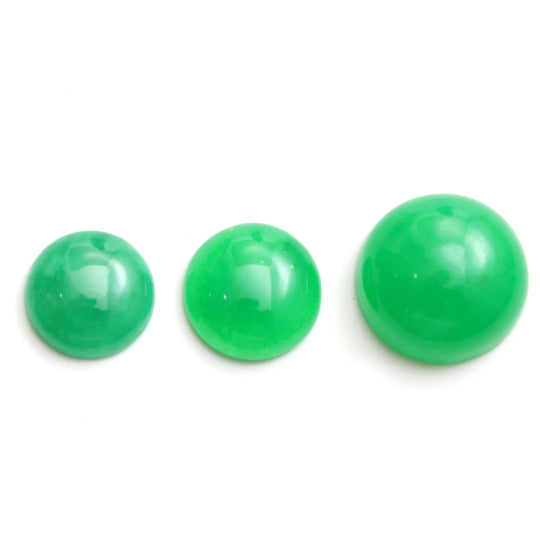 Dyed Green Jade Smooth Round Loose Gemstone, 15x15 mm to 20x20 mm, Green Jade Jewelry Making Gemstone, Set of 3 Pieces