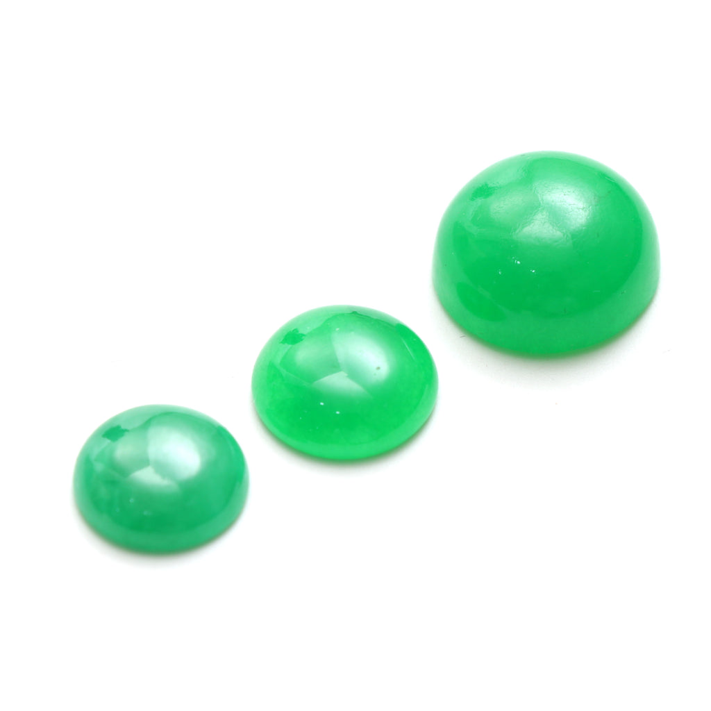 Dyed Green Jade Smooth Round Loose Gemstone, 15x15 mm to 20x20 mm, Green Jade Jewelry Handmade Gift for Women, Set of 3 Pieces - National Facets, Gemstone Manufacturer, Natural Gemstones, Gemstone Beads