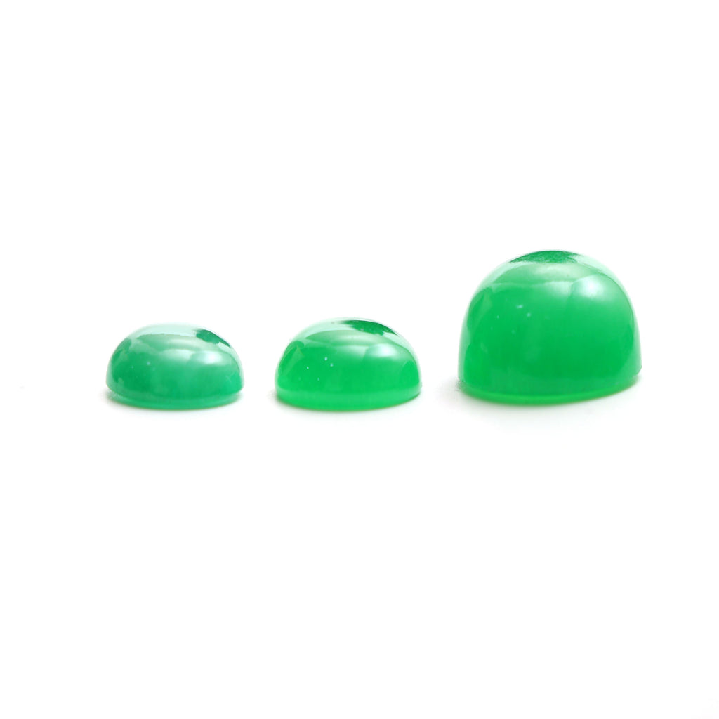 Dyed Green Jade Smooth Round Loose Gemstone, 15x15 mm to 20x20 mm, Green Jade Jewelry Handmade Gift for Women, Set of 3 Pieces - National Facets, Gemstone Manufacturer, Natural Gemstones, Gemstone Beads