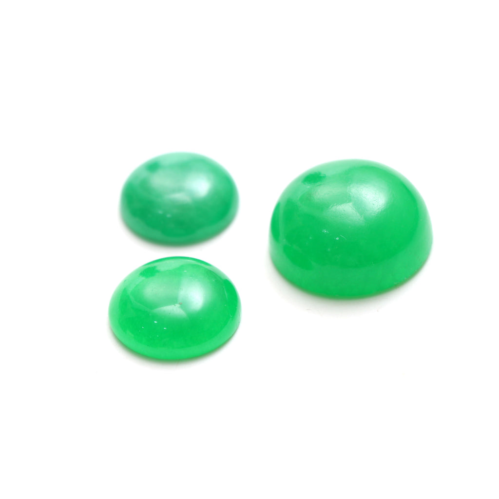Dyed Green Jade Smooth Round Loose Gemstone, 15x15 mm to 20x20 mm, Green Jade Jewelry Handmade Gift for Women, Set of 3 Pieces - National Facets, Gemstone Manufacturer, Natural Gemstones, Gemstone Beads