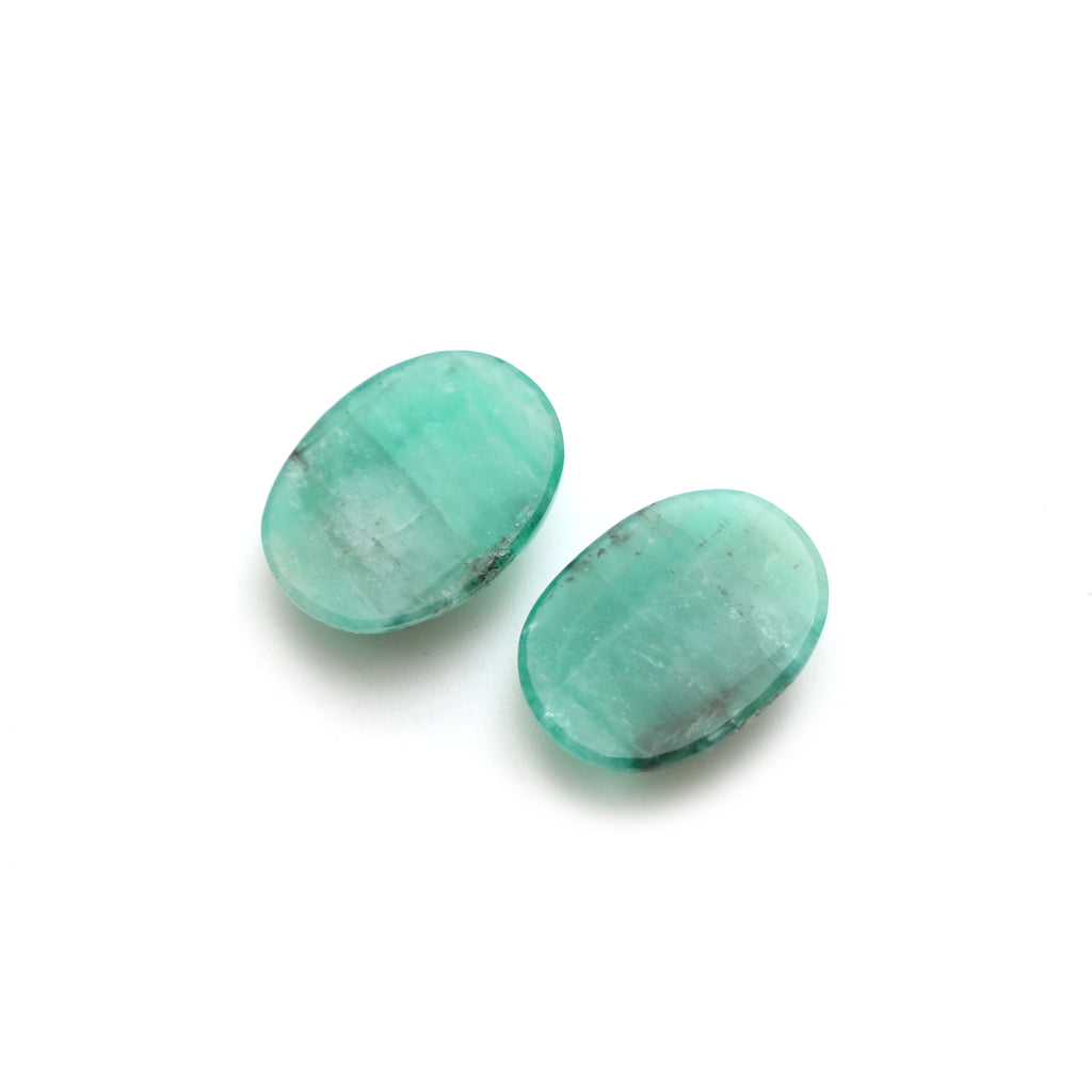 Natural Emerald Faceted Oval Loose Gemstone, 12.5x16.5 mm, Emerald Jewelry Handmade Gift for Women, Pair ( 2 Pieces ) - National Facets, Gemstone Manufacturer, Natural Gemstones, Gemstone Beads