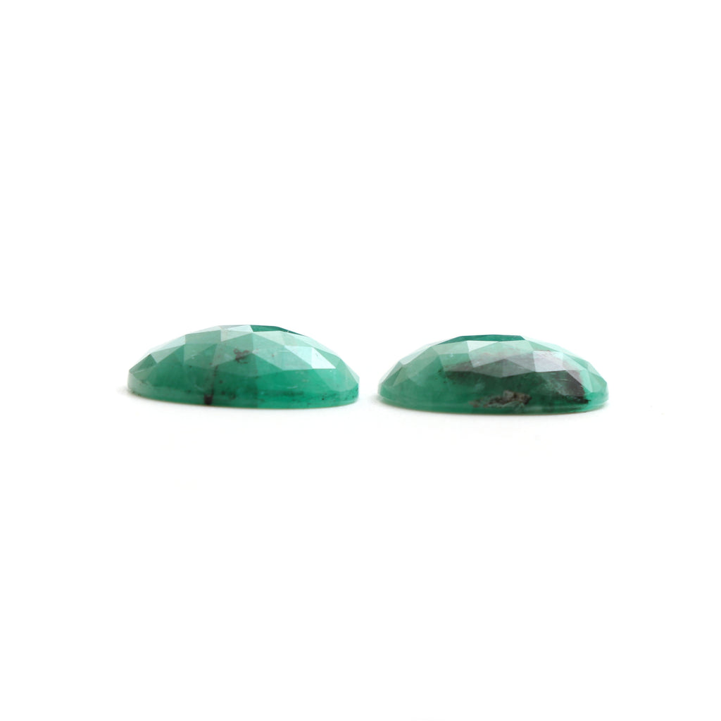 Natural Emerald Faceted Oval Loose Gemstone, 12.5x16.5 mm, Emerald Jewelry Handmade Gift for Women, Pair ( 2 Pieces ) - National Facets, Gemstone Manufacturer, Natural Gemstones, Gemstone Beads