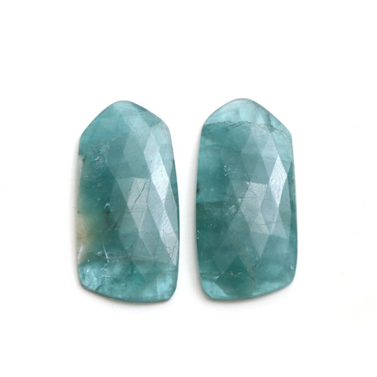 Natural Grandidierite Faceted Organic Loose Gemstone, 17x35 mm, Grandidierite Jewelry Making Gemstone, Pair ( 2 Pieces )