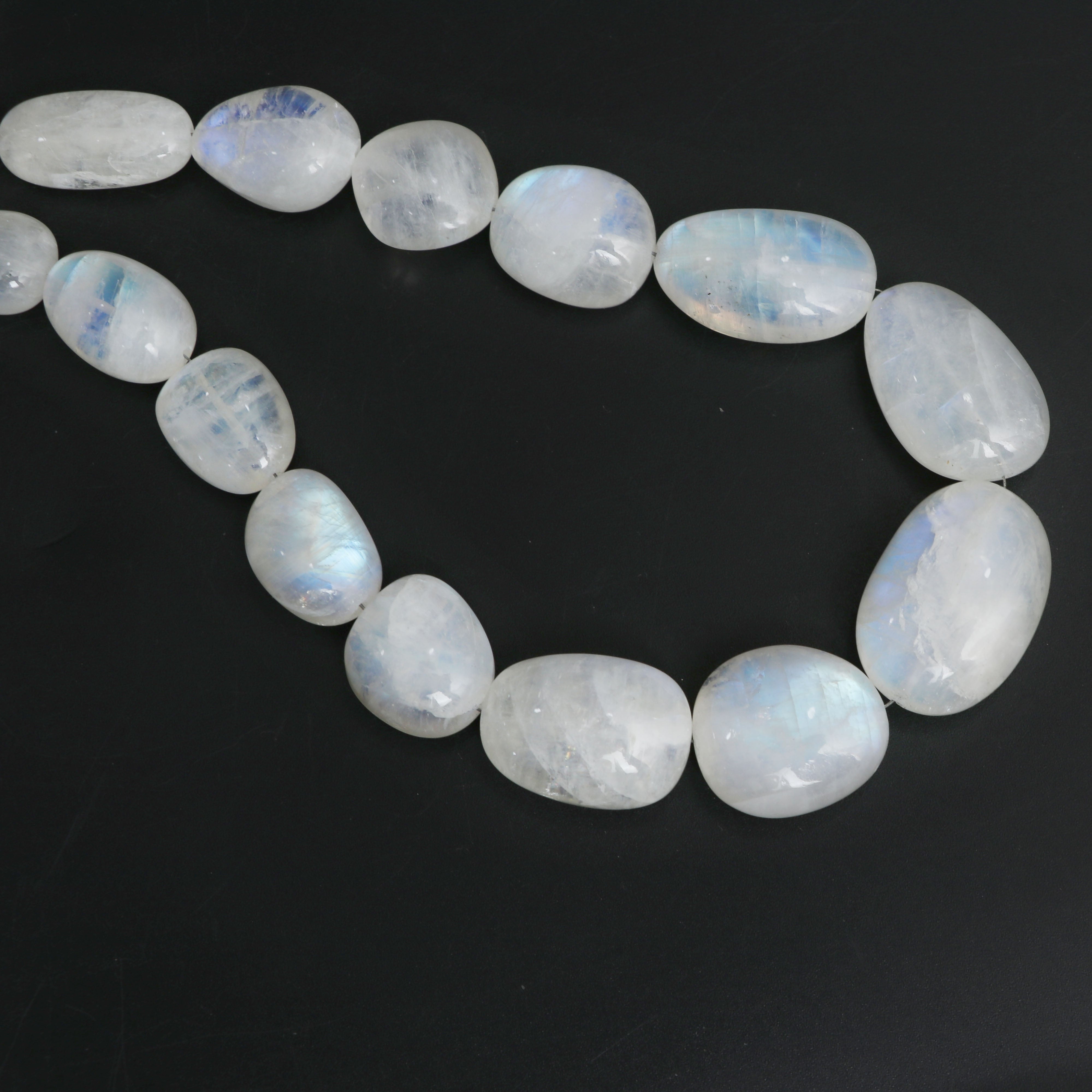 Rainbow Moonstone Gemstone Silver Cluster Bracelet| Jewels Artisan