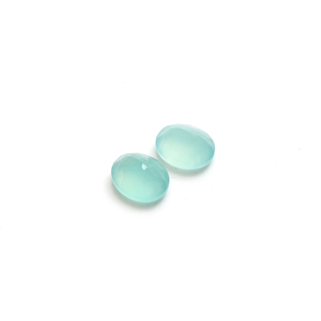 Natural Aquaprase Faceted Oval Loose Gemstone, 10x12 mm, Aquaprase Jewelry Handmade Gift for Women, Pair ( 2 Pieces ) - National Facets, Gemstone Manufacturer, Natural Gemstones, Gemstone Beads