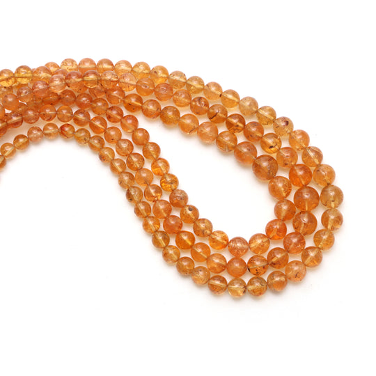 Imperial Topaz Smooth Round Ball Beads, 3.5 mm To 7 mm, Imperial Topaz Jewelry Making Beads, 18 Inches Full Strand, Price Per Strand