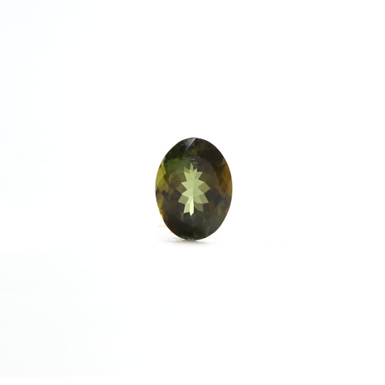 Natural Green Tourmaline Faceted Oval Loose Gemstone, 9x12 mm, Tourmaline Jewelry Making Gemstone, 1 Piece