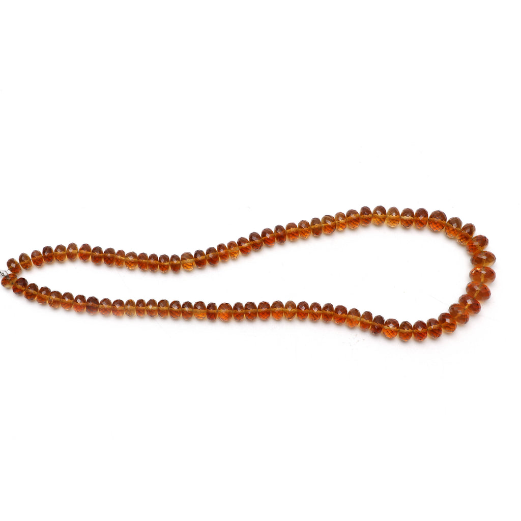 Natural Citrine Faceted Rondelle Beads, 7 mm to 11 mm, Citrine Rondelle Beads, 16 Inches Full Strand, Price Per Strand - National Facets, Gemstone Manufacturer, Natural Gemstones, Gemstone Beads