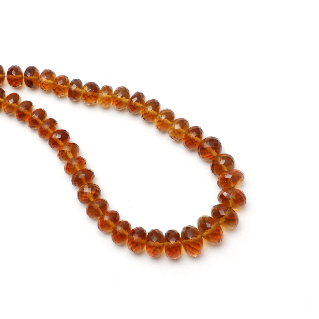 Natural Citrine Faceted Rondelle Beads, 7 mm to 11 mm, Citrine Rondelle Beads, 16 Inches Full Strand, Price Per Strand - National Facets, Gemstone Manufacturer, Natural Gemstones, Gemstone Beads