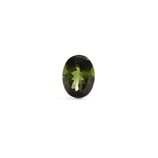 Natural Green Tourmaline Faceted Oval Loose Gemstone, 9x12 mm, Tourmaline Jewelry Making Gemstone, 1 Piece
