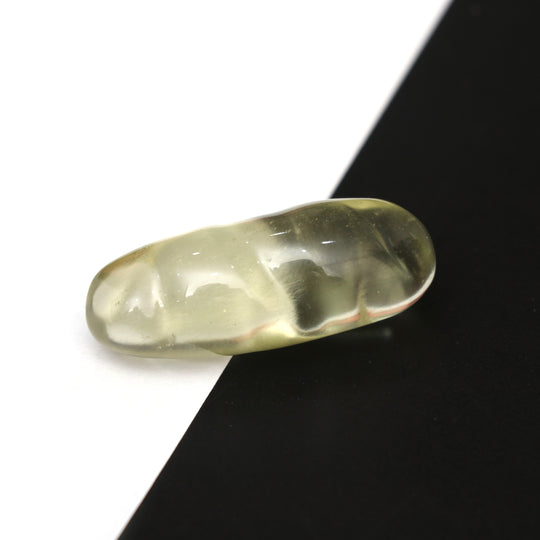 Natural Libyan Desert Glass Smooth Organic Shape Loose Gemstone, 15x39.5mm, Libyan Glass Organic Shape Jewelry Making Gemstone, 1 Piece