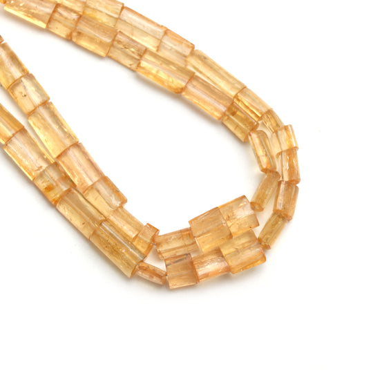 Imperial Topaz Smooth Cylinder Beads, 4.5x7 mm to 7x9 mm, Imperial Topaz Jewelry Making Beads, 18 Inches Full Strand, Price Per Strand