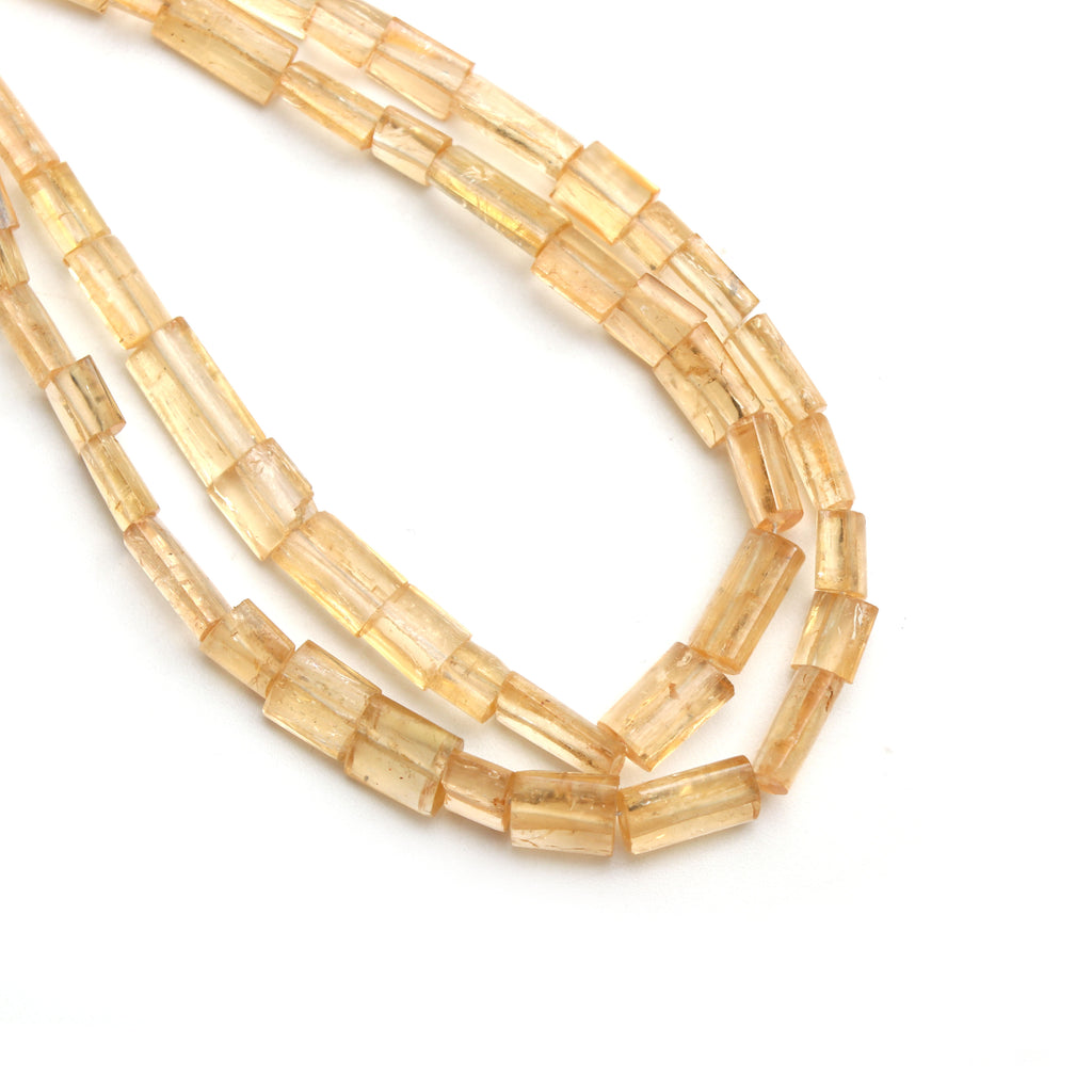 Imperial Topaz Smooth Cylinder Beads, 4x8.5 mm to 6x12 mm, Handmade Gift for Women, 18 Inches Full Strand, Price Per Strand - National Facets, Gemstone Manufacturer, Natural Gemstones, Gemstone Beads