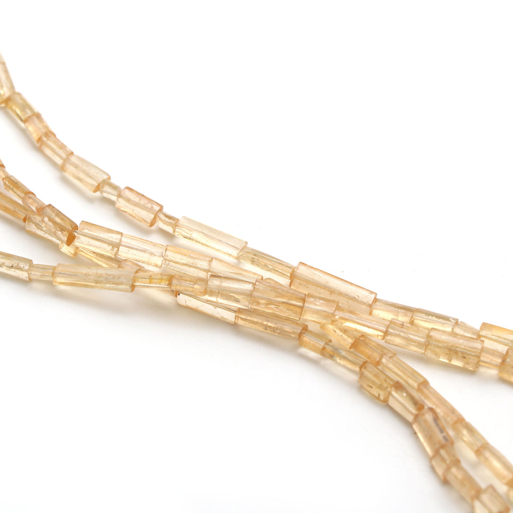 Imperial Topaz Smooth Cylinder Beads, 4x8.5 mm to 6x12 mm, Handmade Gift for Women, 18 Inches Full Strand, Price Per Strand - National Facets, Gemstone Manufacturer, Natural Gemstones, Gemstone Beads