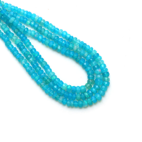 Dyed Ethiopian Opal Faceted Rondelle Beads, 3.5 mm To 5 mm, Opal Jewelry Making Beads, 16 Inches Full Strand, Price Per Strand