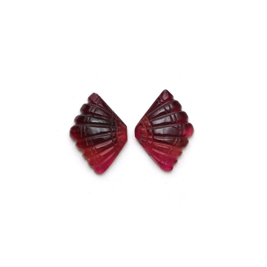 Natural Tourmaline Wings Carving Loose Gemstone, 12.5x18 mm, Tourmaline Jewelry Making Gemstone, Pair ( 2 Pieces )