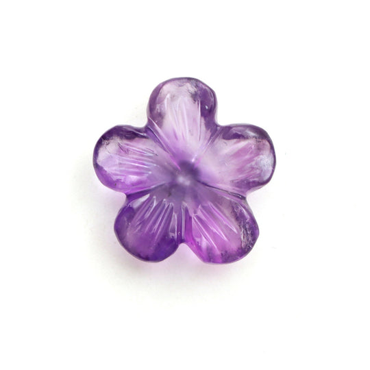 Natural Amethyst Flower Carving Loose Gemstone, 14x14.5 mm, Amethyst Jewelry Making Gemstone,1 Pieces