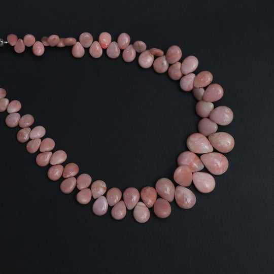 Natural Peach Opal Smooth Pear Beads, 4x5.5 mm to 7x10 mm, Opal Jewelry Handmade , 8 Inches Full Strand, Price Per Strand