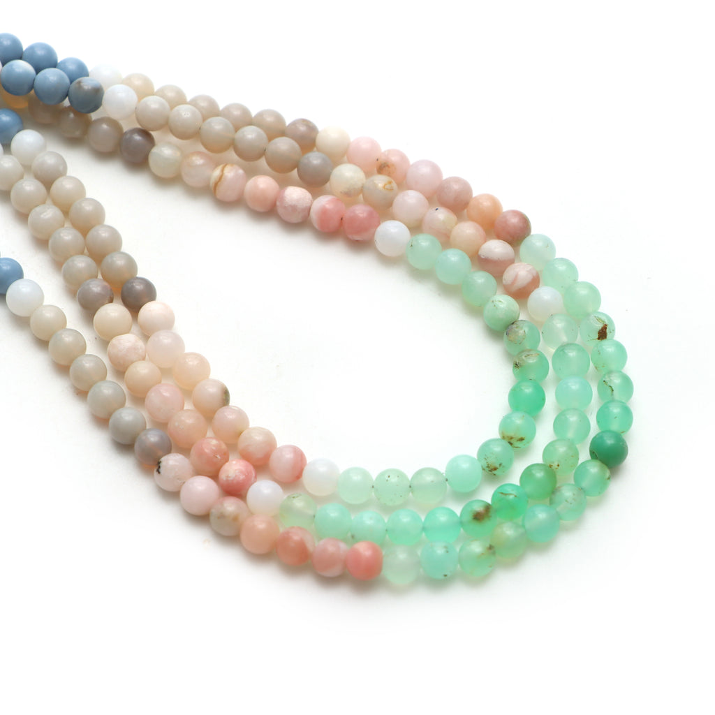 Multi Opal Smooth Round Balls Beads