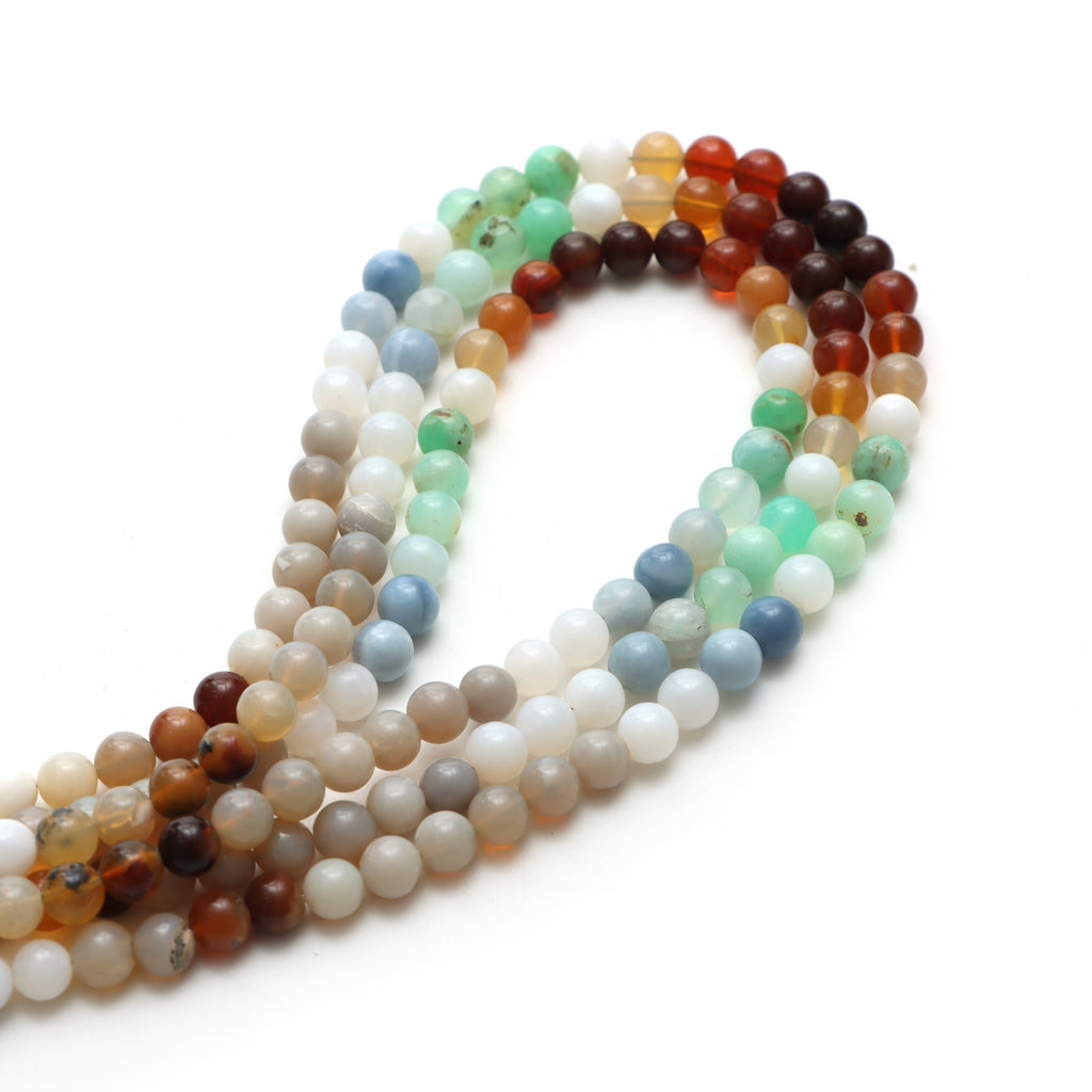 Multi Opal Smooth Round Balls Beads
