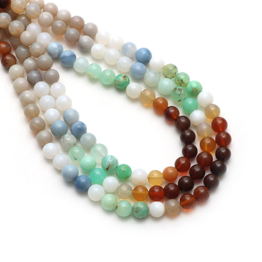 Multi Opal Smooth Round Balls Beads, 6 mm, Multi Opal Jewelry Making Beads, 18 Inches Full Strand, Price Per Strand