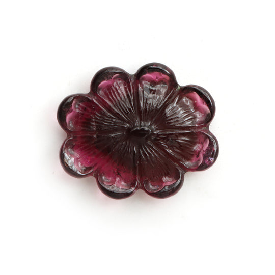Natural Tourmaline Flower Carving Loose Gemstone, 20x25 mm, Tourmaline Jewelry Making Gemstone, 1 Piece