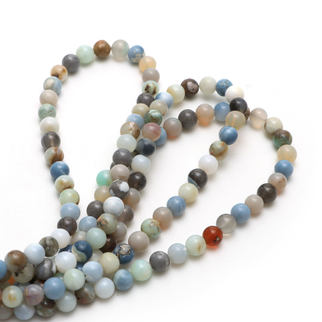 Multi Opal Smooth Round Balls Beads