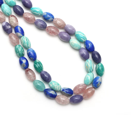 Natural Mix Semi Smooth Barrel Beads, 7x11 mm, Mix Semi Jewelry Making Beads, 19.5 Inches Full Strand, Price Per Strand