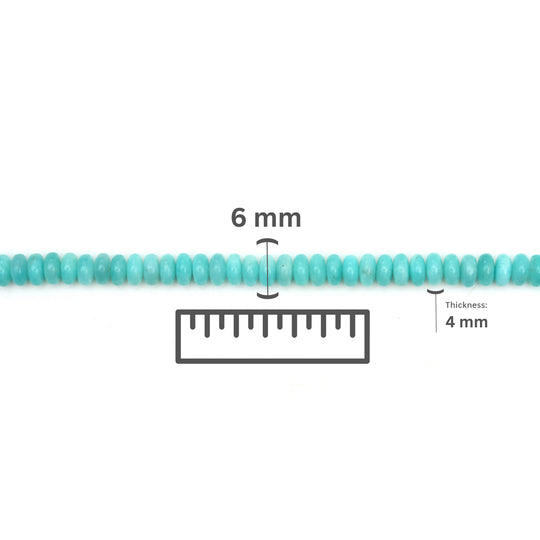 Amazonite Calibrated Smooth Rondelle Beads, 6 mm, Amazonite Jewelry Making Beads, 16 Inches Full Strand, Price Per Strand