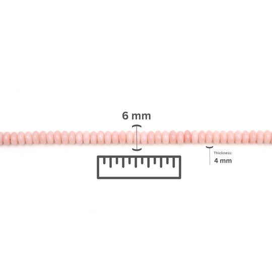 Pink Opal Calibrated Smooth Rondelle Beads, 6 mm, Pink Opal Jewelry Making Beads, 16 Inches Full Strand, Price Per Strand