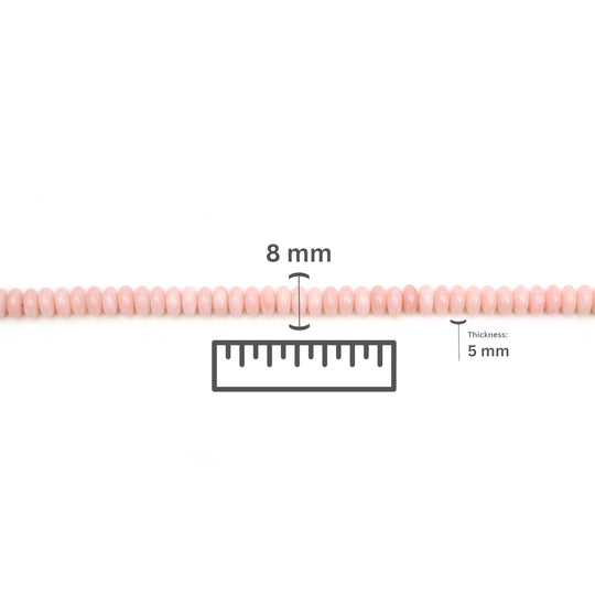 Pink Opal Calibrated Smooth Rondelle Beads, 8 mm, Pink Opal Jewelry Making Beads, 16 Inches Full Strand, Price Per Strand