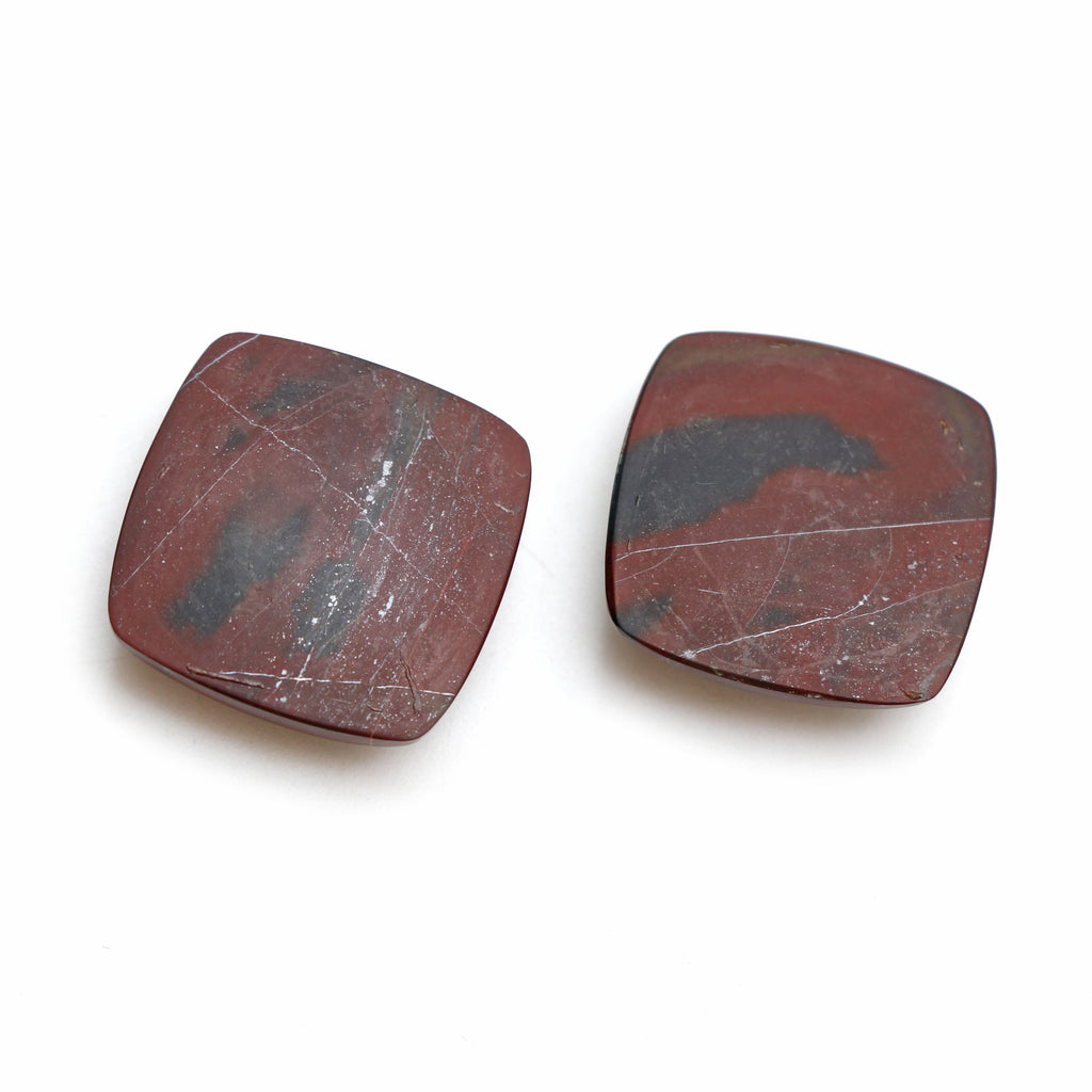 Natural Cherry Creek Smooth Square Loose Gemstone, 20x20 mm, Cherry Creek Jewelry Handmade Gift for Women, Pair ( 2 Pieces ) - National Facets, Gemstone Manufacturer, Natural Gemstones, Gemstone Beads