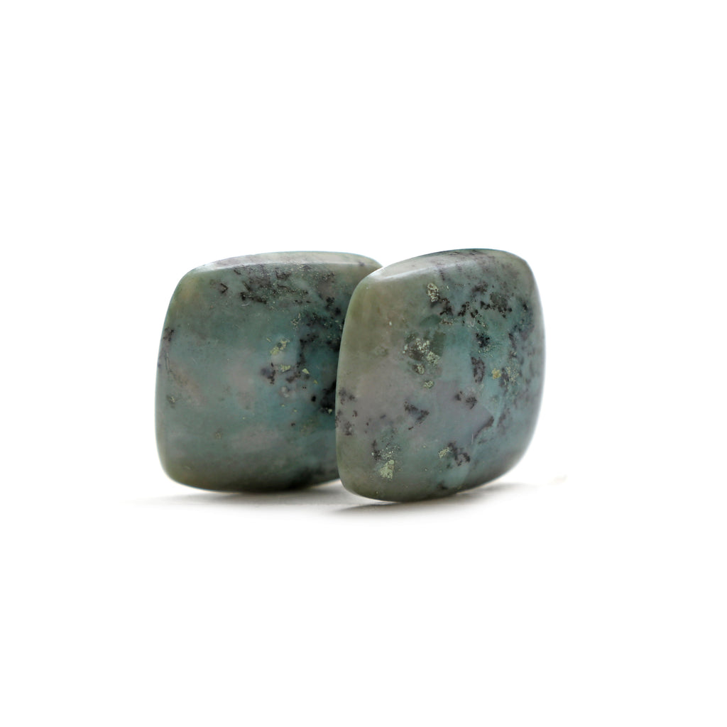 Natural Amethyst Soga Smooth Square Loose Gemstone, 20x20 mm, Amethyst Soga Jewelry Handmade Gift for Women, Pair ( 2 Pieces ) - National Facets, Gemstone Manufacturer, Natural Gemstones, Gemstone Beads