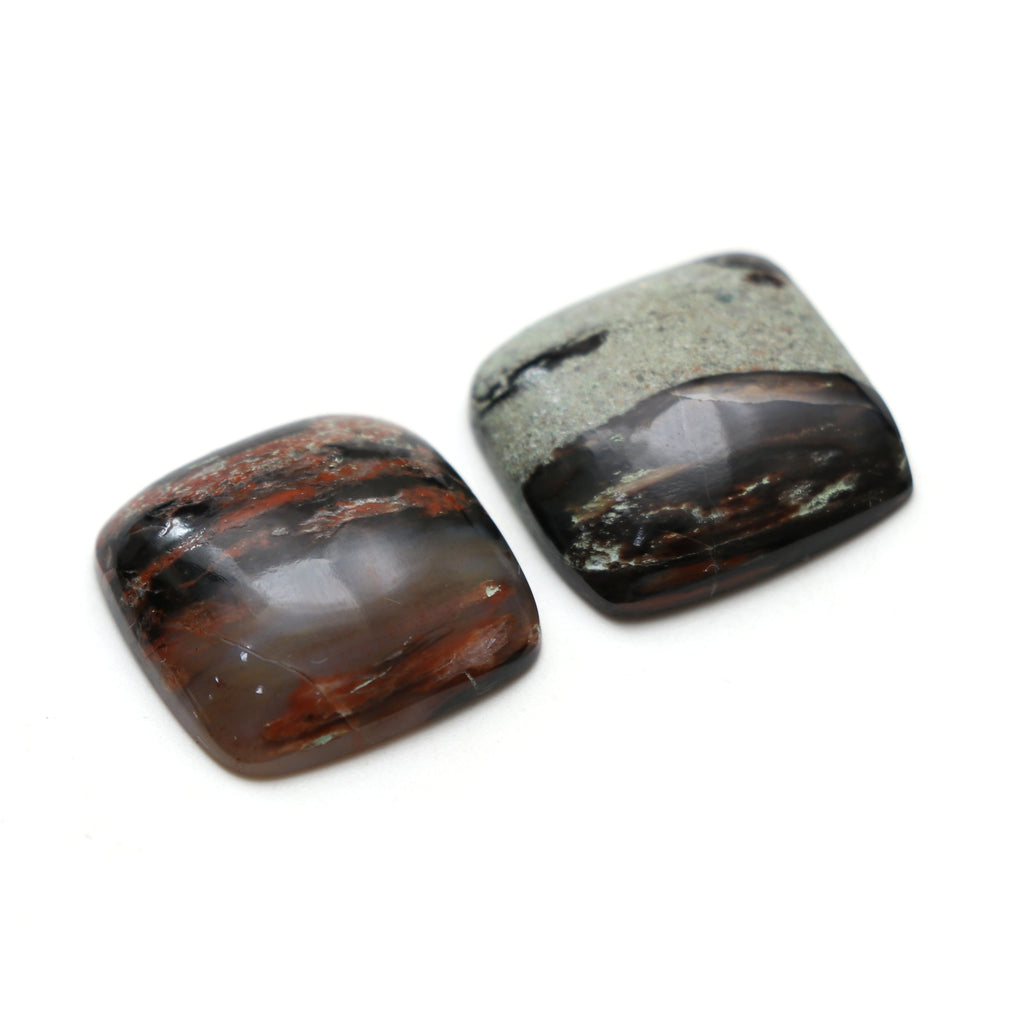 Natural Laguna Lace Smooth Square Loose Gemstone, 20x20 mm, Laguna Lace Jewelry Handmade Gift for Women, Pair ( 2 Pieces ) - National Facets, Gemstone Manufacturer, Natural Gemstones, Gemstone Beads