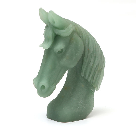 Green Aventurine Horse Carving Loose Gemstone, 79x105 mm , Green Aventurine Jewelry Making Gemstone, 1 Piece