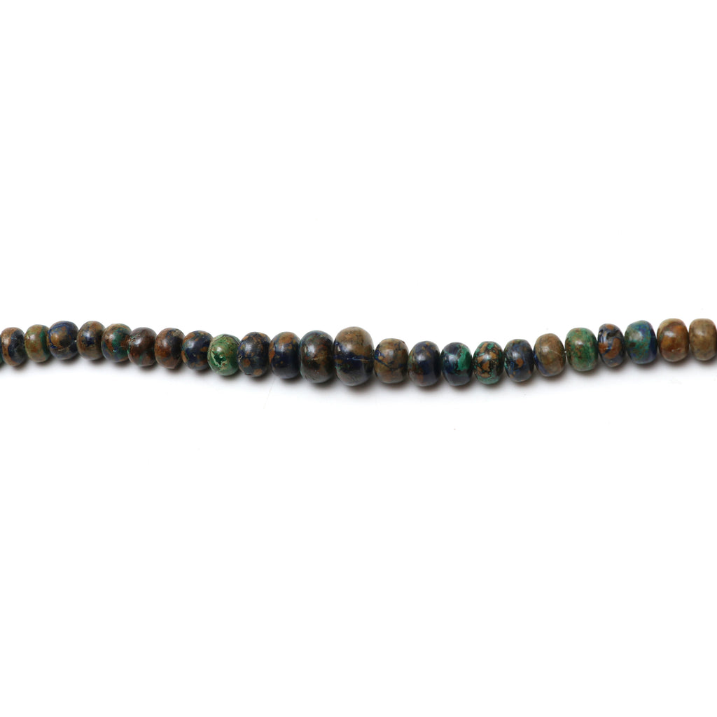 Azurite Malachite Smooth Rondelle Beads, 4 mm to 11 mm, Azurite Malachite Jewelry Handmade Gift For Women, 9 Inches Strand, Price Per Strand - National Facets, Gemstone Manufacturer, Natural Gemstones, Gemstone Beads, Gemstone Carvings
