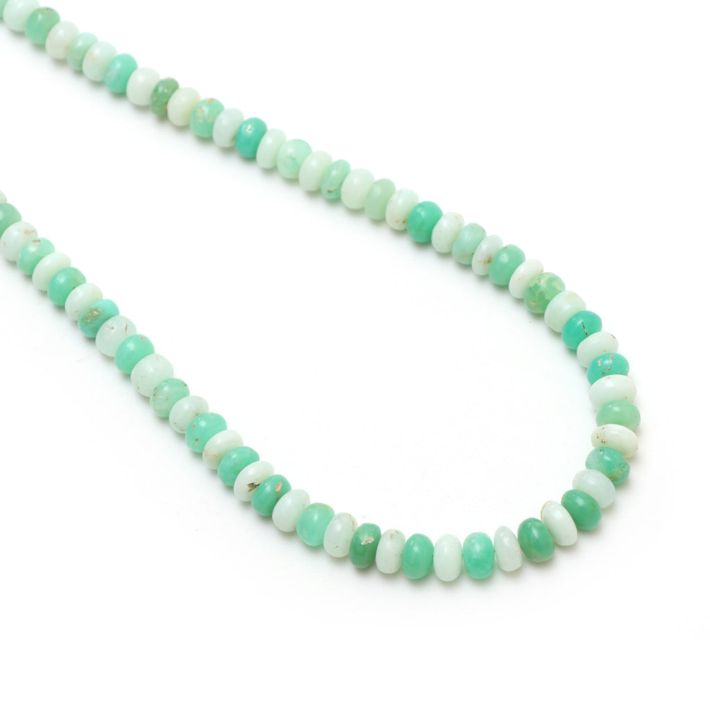 Chrysoprase Smooth Rondelle Beads, 6 mm to 7.5 mm, Chrysoprase Jewelry Handmade Gift for Women, 18 Inches Full Strand, Price Per Strand - National Facets, Gemstone Manufacturer, Natural Gemstones, Gemstone Beads, Gemstone Carvings