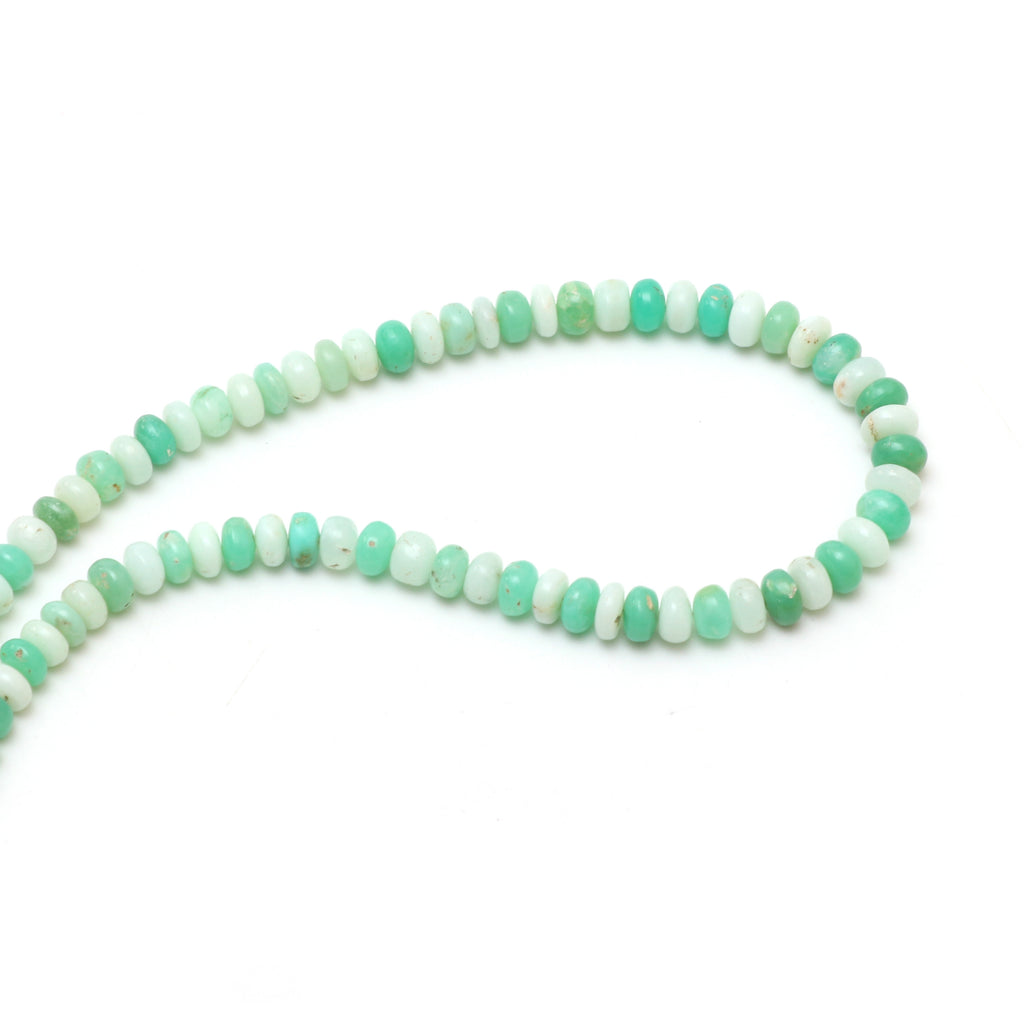 Chrysoprase Smooth Rondelle Beads, 6 mm to 7.5 mm, Chrysoprase Jewelry Handmade Gift for Women, 18 Inches Full Strand, Price Per Strand - National Facets, Gemstone Manufacturer, Natural Gemstones, Gemstone Beads, Gemstone Carvings