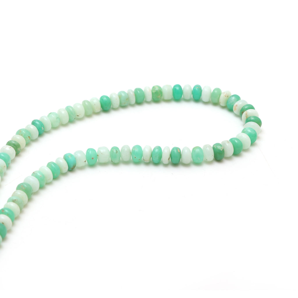 Chrysoprase Smooth Rondelle Beads, 6 mm to 7.5 mm, Chrysoprase Jewelry Handmade Gift for Women, 18 Inches Full Strand, Price Per Strand - National Facets, Gemstone Manufacturer, Natural Gemstones, Gemstone Beads, Gemstone Carvings