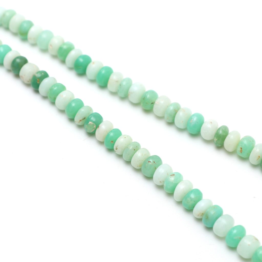 Chrysoprase Smooth Rondelle Beads, 6 mm to 7.5 mm, Chrysoprase Jewelry Handmade Gift for Women, 18 Inches Full Strand, Price Per Strand - National Facets, Gemstone Manufacturer, Natural Gemstones, Gemstone Beads, Gemstone Carvings