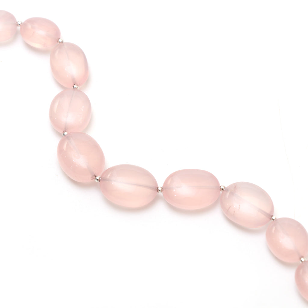 Rose Quartz Smooth Oval Beads, 13x15 mm to 16x20 mm, Rose Quartz Jewelry Handmade Gift for Women, 8 Inches Full Strand, Price Per Strand - National Facets, Gemstone Manufacturer, Natural Gemstones, Gemstone Beads, Gemstone Carvings