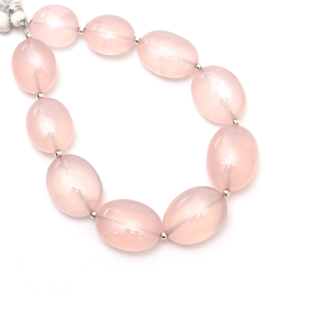 Rose Quartz Smooth Oval Beads, 13x15 mm to 16x20 mm, Rose Quartz Jewelry Handmade Gift for Women, 8 Inches Full Strand, Price Per Strand - National Facets, Gemstone Manufacturer, Natural Gemstones, Gemstone Beads, Gemstone Carvings