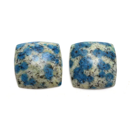 Natural K2 Jasper Smooth Square Loose Gemstone, 25x25 mm, K2 Jasper Jewelry Making Gemstone, Pair ( 2 Pieces )