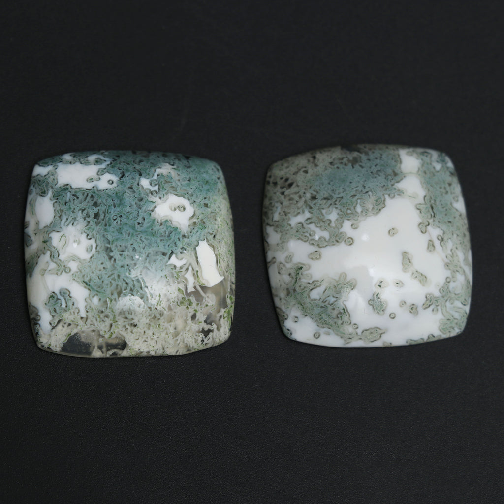 Natural Blue Opal Smooth Square Loose Gemstone, 27x27 mm, Blue Opal Jewelry Handmade Gift for Women, Pair ( 2 Pieces ) - National Facets, Gemstone Manufacturer, Natural Gemstones, Gemstone Beads