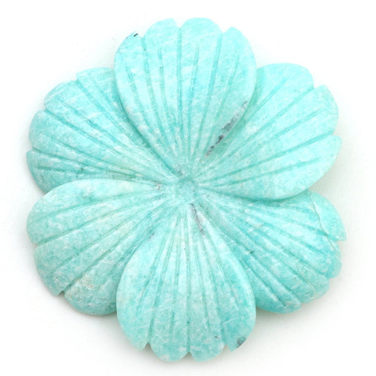 Amazonite Flower Carving Loose Gemstone, 45x48 mm, Amazonite Jewelry Making Gemstone, 1 Piece