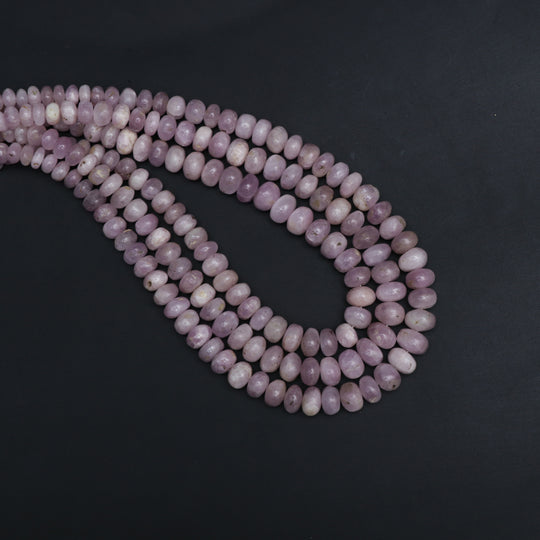 Kunzite Smooth Rondelle Beads, 4.5 mm to 8.5 mm, Kunzite Jewelry Making Beads, 18 Inches Full Strand, Price Per Strand