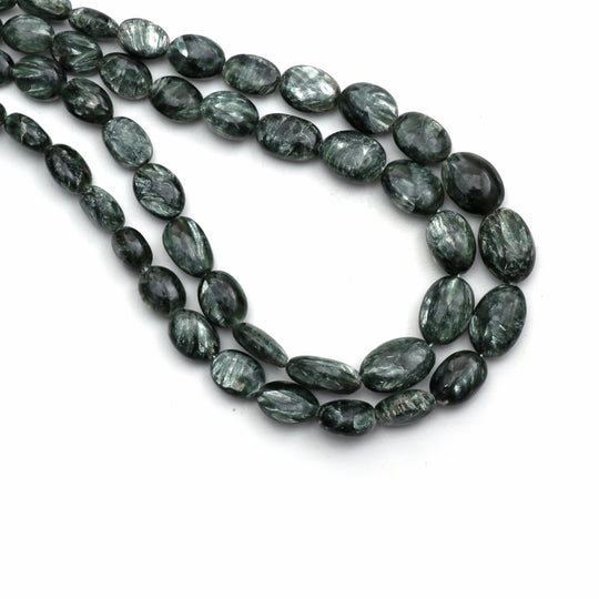 セラフェナイト スムース タンブル ビーズ、5.5x8 mm ～ 10x15 mm、セラフェナイト ジュエリー メイキング ビーズ、20 インチ ストランド、1 ストランドあたりの価格