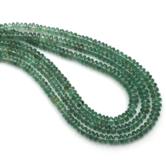 Green Kyanite Smooth Rondelle Beads, 4.5 mm to 6 mm, Kyanite Jewelry Making Beads, 18 Inches Strand, Price Per Strand